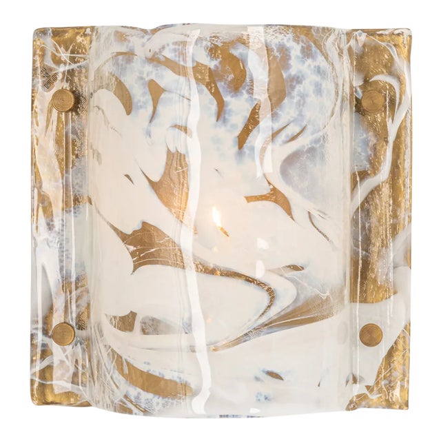 Murano Ice Glass Wall Sconce from Hillebrand, Germany, 1970s For Sale