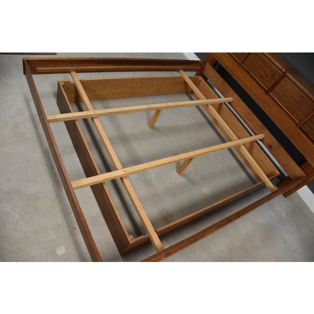 Walnut King Platform Bed by Barzilay For Sale - Image 9 of 12