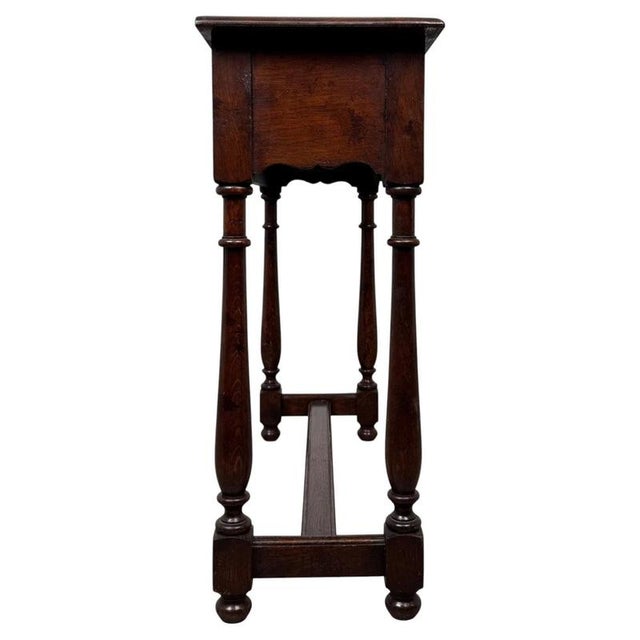 Wood 20th Century Traditional Oak Side Table For Sale - Image 7 of 12