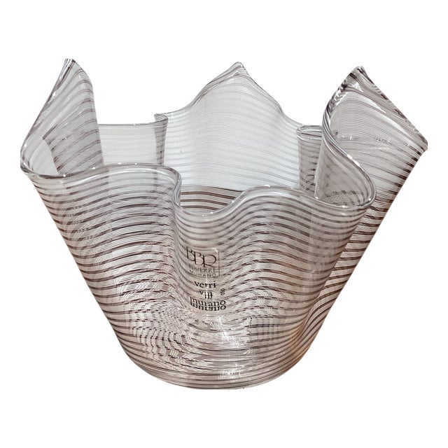 Murano Glass Handkerchief Vase from Bibierre, 1970s For Sale