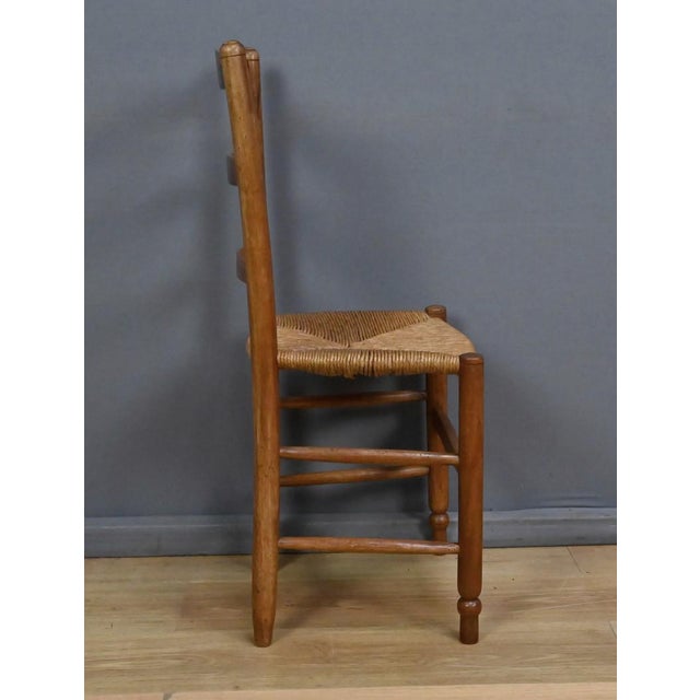 Cherrywood and Straw Chairs, Late 19th Century, Set of 4 For Sale - Image 13 of 18