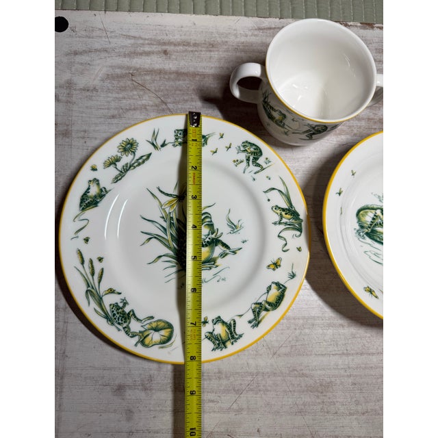 Tiffany & Co Bone China 3 Piece Child’s Dining Set “Pond” Pattern For Sale In Las Vegas - Image 6 of 12