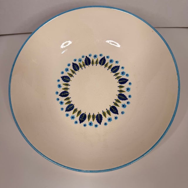 Marcrest Swiss Alpine 1950 Vintage Mid Century Modern Retro Usa Floral Pasta Serving Bowl 10" For Sale - Image 6 of 8