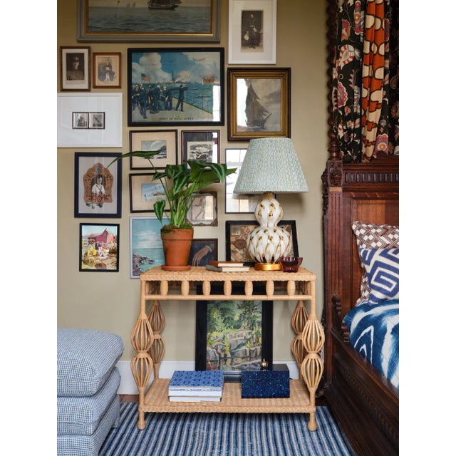 Contemporary Bunny Williams Home Small Pheasant Feather Lamp, Brown with Gold Base For Sale - Image 3 of 4