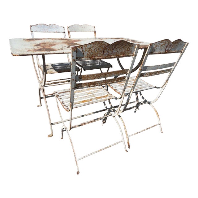 Wrought Iron Garden Furniture, 1900 For Sale