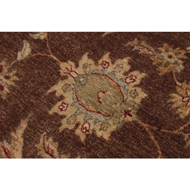 Oriental Ziegler Brown Tan Hand-Knotted Wool Rug - 8'8'' X 12'1'' For Sale In New York - Image 6 of 8