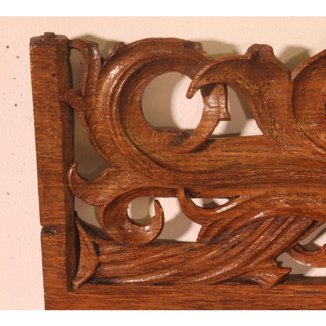 Small Gothic Carved Panel in Oak For Sale - Image 4 of 8