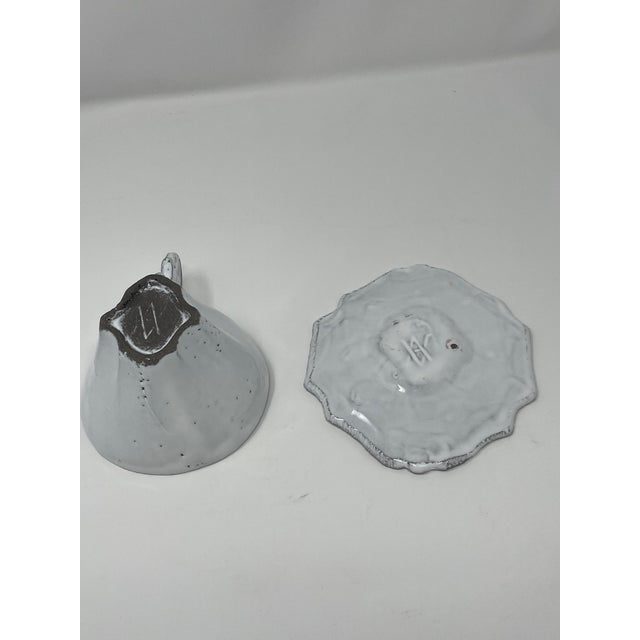 French Country Signed Astier De Villatte “Régence” Tea Cup & Saucer – Artisan Made in Paris For Sale - Image 3 of 12