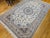 Vintage Exceptionally Fine Persian Nain Habibian Area Rug, Hand-Knotted Wool & Silk, Floral Pattern, 7x10, Ivory & Blue For Sale In Chicago - Image 6 of 16