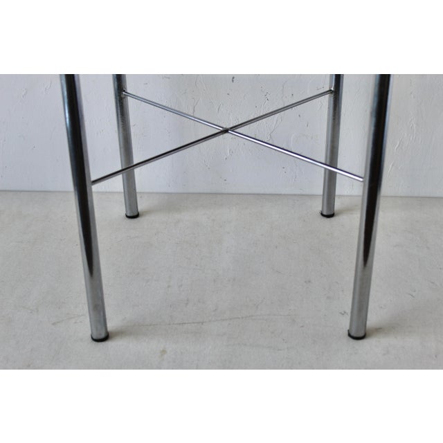 1960s Chrome X Base Upholstered Stool Vintage Mid-Century Modern For Sale In Miami - Image 6 of 11