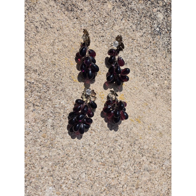 Glass Four Antique Purple Glass Grape Clusters For Sale - Image 7 of 12