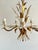 1960s Vintage Gilt Wheat Sheaf Chandelier with White Floral Details, France, 1960s For Sale - Image 5 of 13
