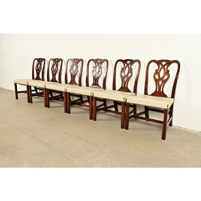 Baker Furniture Georgian Carved Mahogany Dining Chairs, Set of Six For Sale - Image 13 of 13