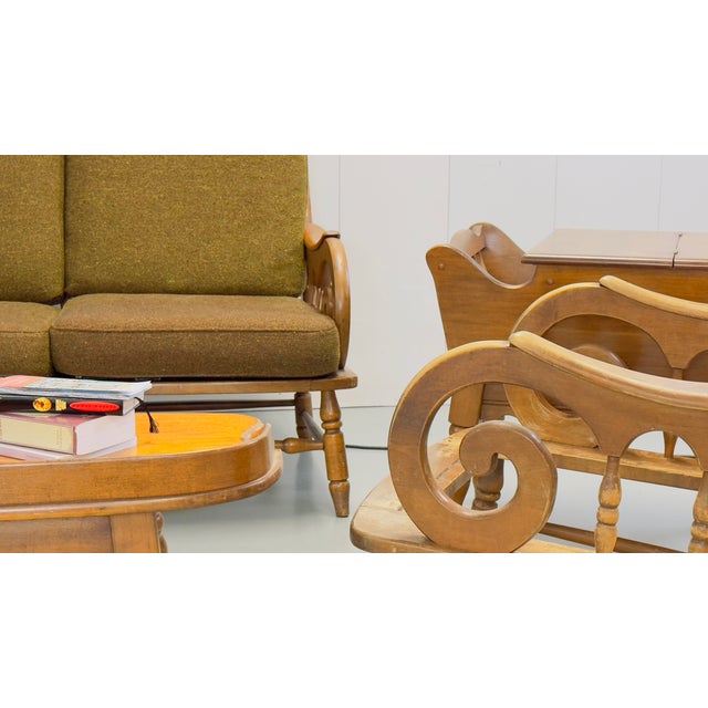 A stunning example of Haywood-Wakefield’s later modern period, this “Breadbox” table features a roll-top tambour door that...