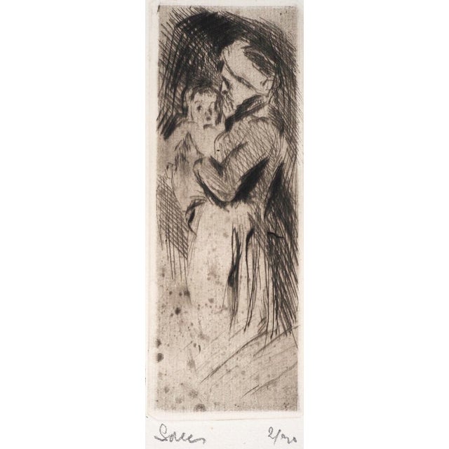 Maximilien Luce, Grandmother Cuddling Her Grandchild, 1890, Original Etching For Sale - Image 3 of 6