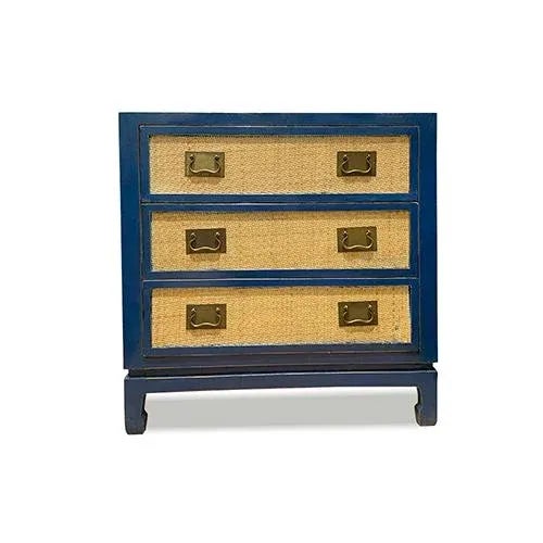 1980s Asian Elm Wood Rattan Inlaid Three Drawers Dresser For Sale In New York - Image 6 of 6