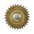 A beautiful and rare vintage sunburst mirror featuring convex glass and undulating rays; crafted from gold-colored resin,...