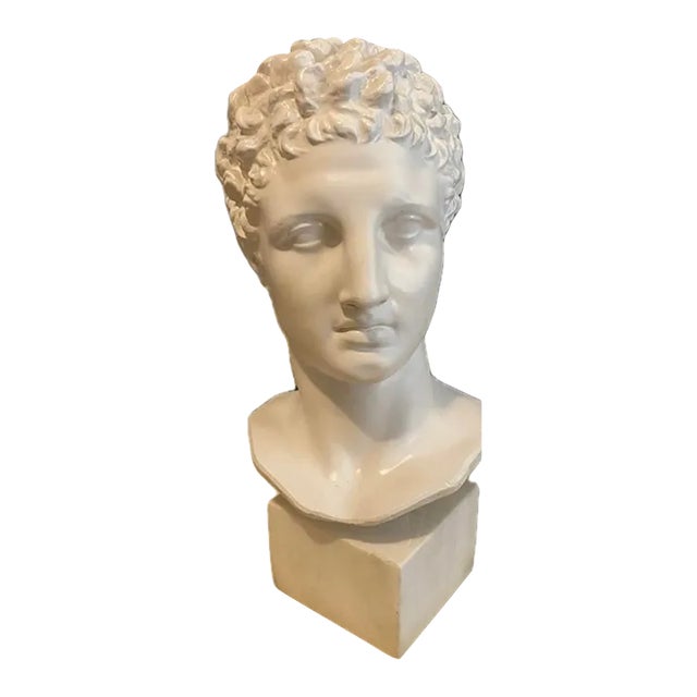 Hermès Bust Sculpture, Plaster & Marble Base Circa 1960s For Sale