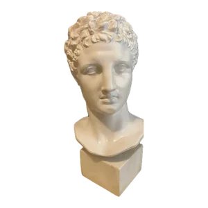 Hermès Bust Sculpture, Plaster & Marble Base Circa 1960s