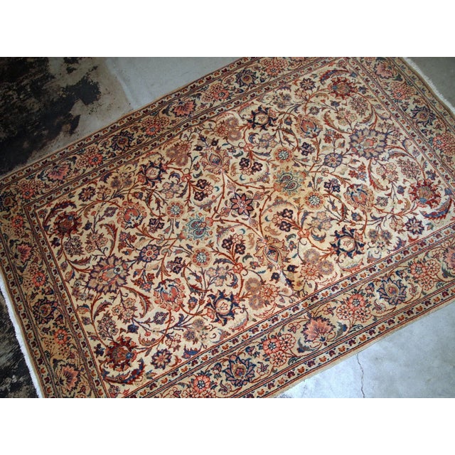 Early 20th Century Handmade Antique Persian Kashan Rug For Sale In New York - Image 6 of 8