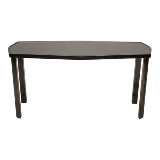 1970s Dia Design Institute America Smoked Glass and Chrome Sofa Console Table For Sale