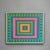 Vintage abstract geometric painting signed “LaFollette,” likely early 1980s. The piece features vibrant concentric squares...