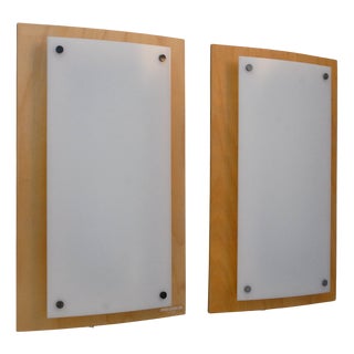 Beech and Acrylic Wall Lamps by Lars Bessfelt for Ateljé Lyktan, Sweden, 1980s, Set of 2 For Sale