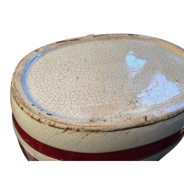 Oxblood Red Antique Victorian-Style Rum Barrel Decanter For Sale - Image 8 of 10