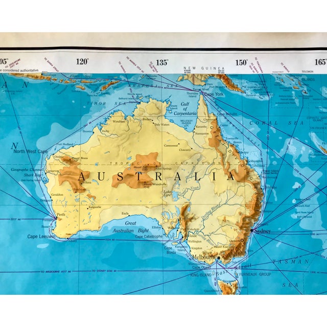 Vintage Army Map Service Large Australia & New Zealand • Large Mid-Century Ams Wall Decor • 55" X 40" - Military Cartographic Print For Sale - Image 4 of 9