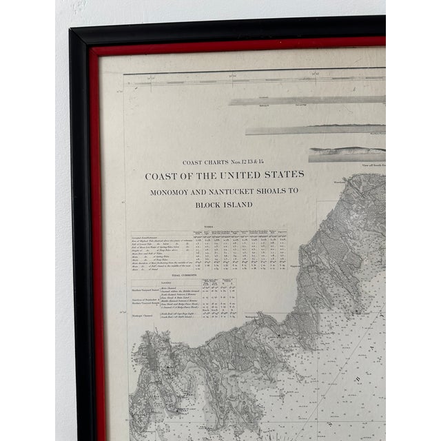 Map of Martha's Vineyard, Nantucket and Block Island Antique Coast Survey Framed For Sale In San Diego - Image 6 of 12