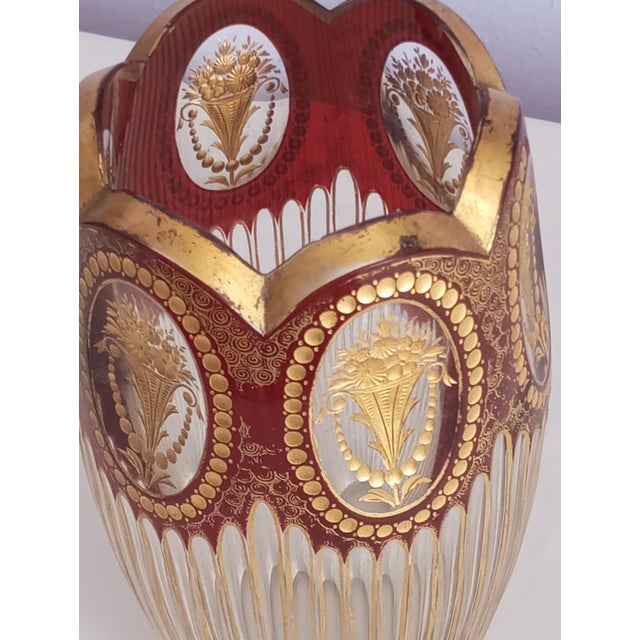 1920s Bohemian Cut Glass Vase, 1920s For Sale - Image 5 of 18