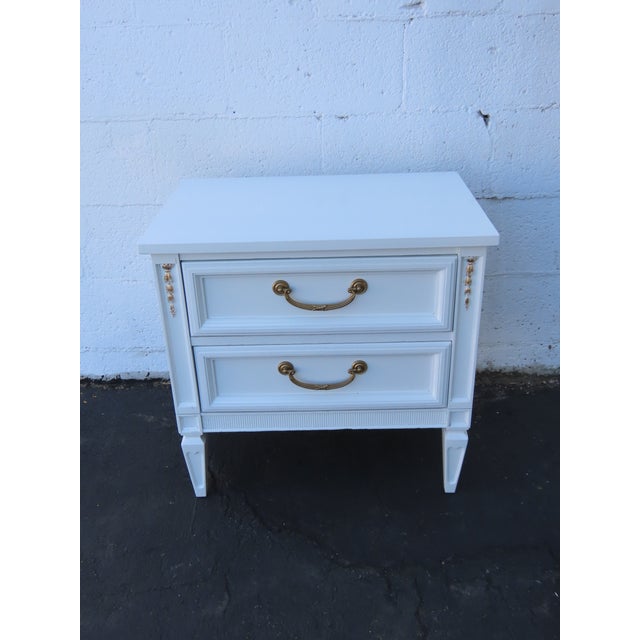 French Shabby Chic Painted Nightstand Side End Table 6581 For Sale - Image 10 of 14