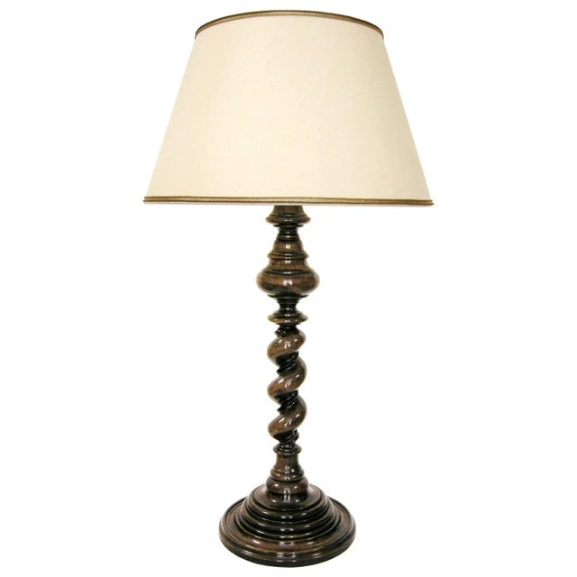 Randy Esada Designs for Prospr 18c Style Italian Walnut Designer Table Lamp - Malaga by Randy Esada For Sale - Image 4 of 4
