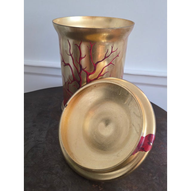 2000 - 2009 Scott Potter Gilded Decoupage Apothecary Jar For Sale - Image 5 of 9