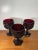 Abstract Vintage Ruby Red Pressed Glass Goblets Diamond Pattern Pedestal Stemwar - Set of 3 For Sale - Image 3 of 18