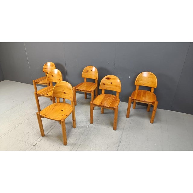 Vintage Pine Wood Dining Chairs, 1980s, Set of 6 For Sale - Image 6 of 11