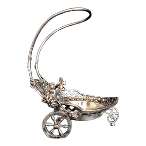 Silver Plate 19th-Century Miniature Chariot for Wine or Condiments