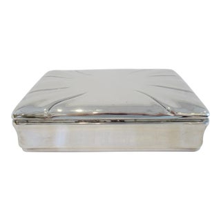 C.1920's Signed Jakob Grimminger Art Deco Era Sterling Silver Lidded Keepsake Box For Sale