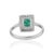 Not Yet Made - Made To Order Octagon Cut Geometric Zambian Emerald Ring With Diamond Halo in Silver, Size 8.5 For Sale - Image 5 of 14