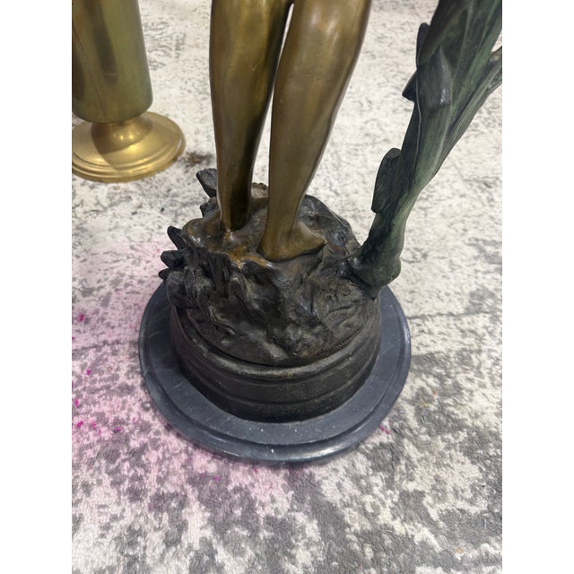 Bronze Auguste Moreau's "Summer Dreams" 36in Moreau Sculpture Signed For Sale - Image 9 of 12