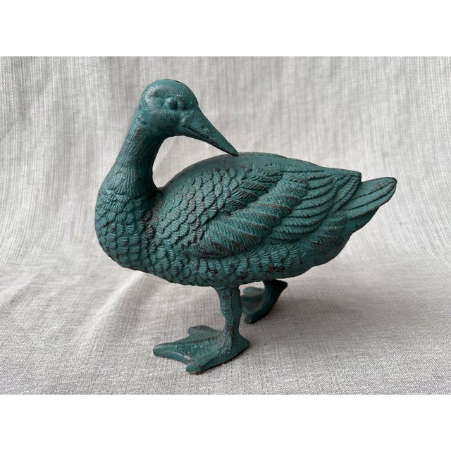 1970s Vintage Green Cast Iron Statue For Sale - Image 5 of 18