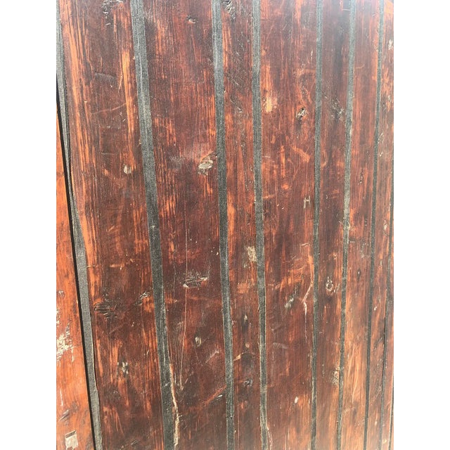 Brown Late 19th Century Antique Chinese Qing Dynasty Split Bamboo 4-Doors Cabinet For Sale - Image 8 of 10