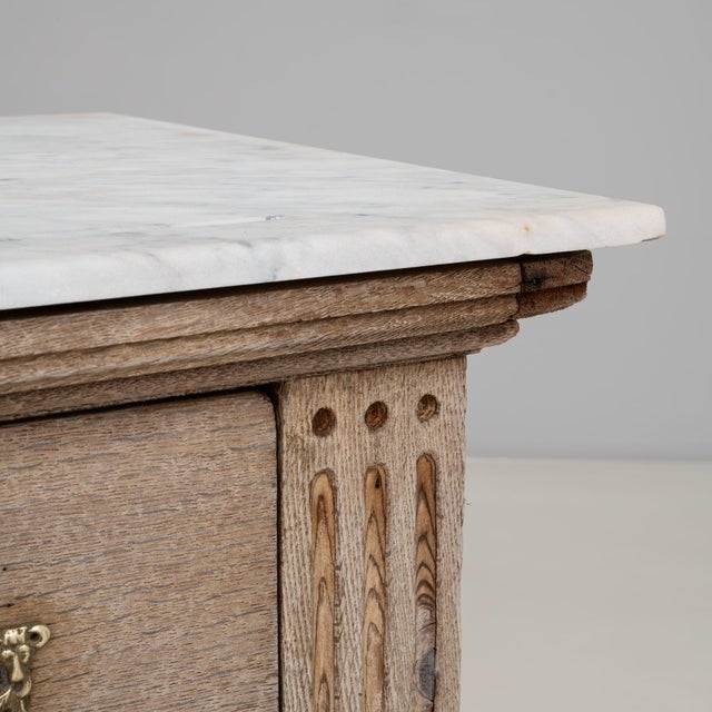19th Century French Louis XVI Oak Chest of Drawers With Marble Top For Sale - Image 16 of 18