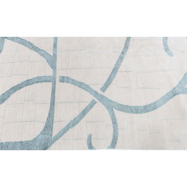 Contemporary Hand-Knotted Wool & Silk Rug by Doris Leslie Blau For Sale - Image 4 of 8