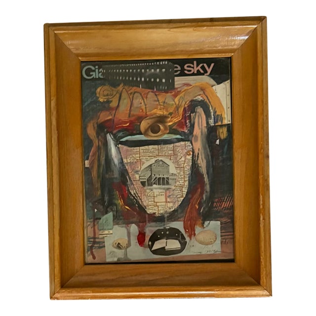 2009 Nola Artist Chris Lawson Original Outsider Art in Vintage Frame For Sale