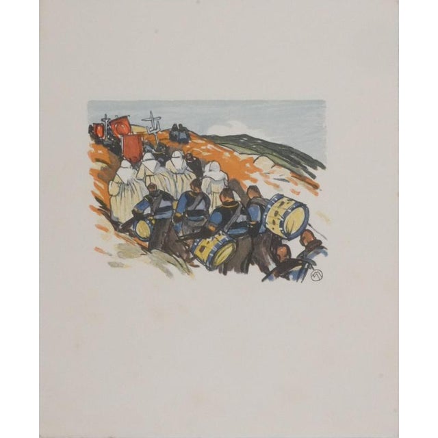 Mathurin MEHEUT (1882-1958) Brittany, The Procession to the Orchestra, 1937 Original wood engraving Signed with the...