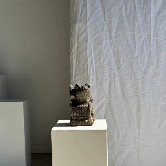 Small Balinese Limestone Frog Sculpture with Metallophone For Sale - Image 13 of 17