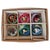 Exceptional set of six vintage Czechoslovakian glass Christmas ornaments dating to circa 1960. Each ornament is...
