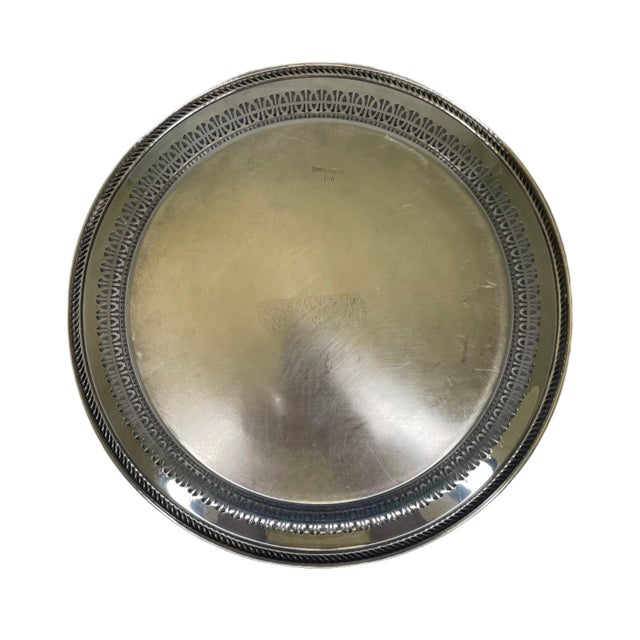 Mid-Century Modern W. M. Rogers Medium Silver Plate Tray For Sale - Image 3 of 3