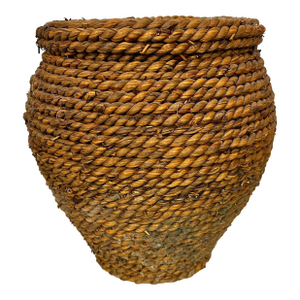 Vintage Rope Covered Terra Cotta Planter